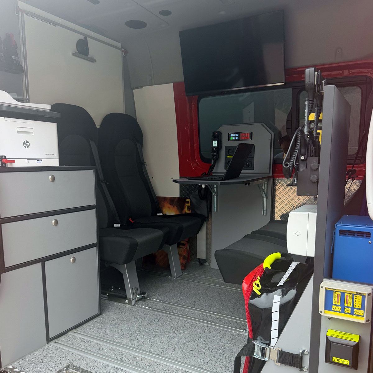 Die Mannschaftskabie des MZF der Feuerwehr Euerbach.
