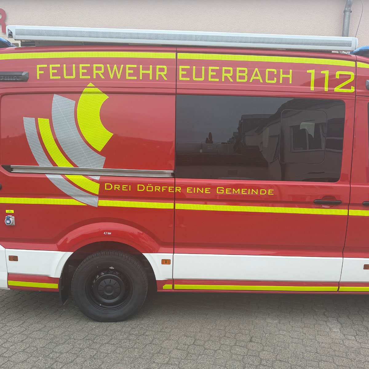 Die Beifahrerseite des MZF der Feuerwehr Euerbach.