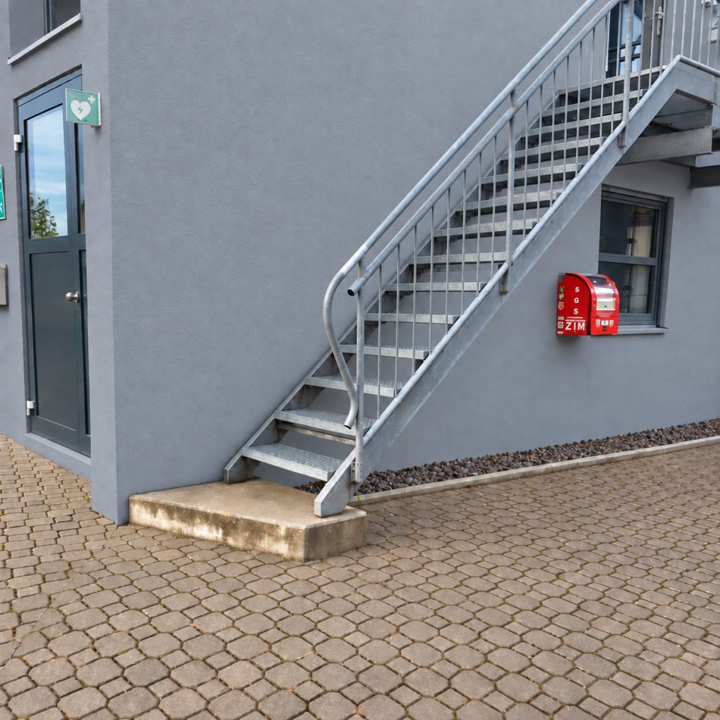 AED (Automatisierter Externer Defibrillator) am Feuerwehrhaus Euerbach.