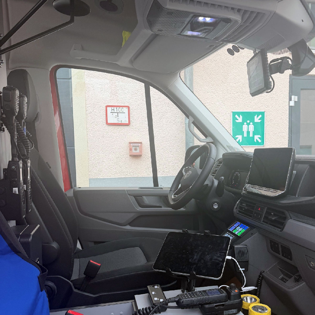 Die Fahrzeugkabine des MZF der Feuerwehr Euerbach.